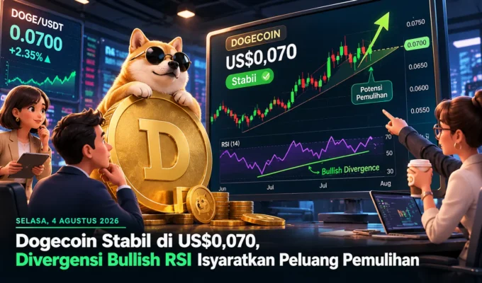 Dogecoin Stabil di US$0,070, Divergensi Bullish RSI Isyaratkan Peluang Pemulihan