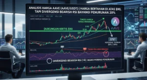 Harga Aave Bertahan di Atas US$90, tapi Divergensi Bearish RSI Bayangi Potensi Penurunan 20%